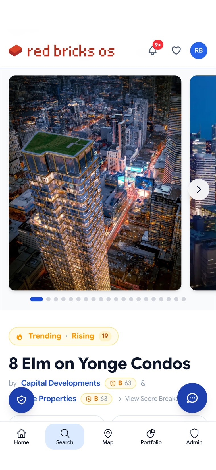 A pre-construction project on the client mobile app